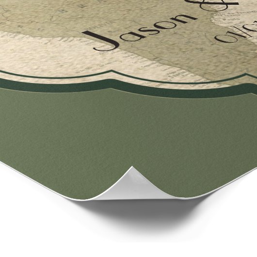 ヴィンテージ旅行テーマ結婚の歓迎 ポスター (角)