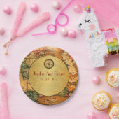 ヴィンテージ旅行テーマ結婚の紙プレート ペーパープレート (パーティー)