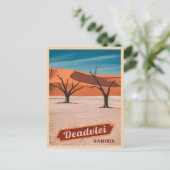 ヴィンテージ旅行デアドライナミビア砂漠の風景 ポストカード (スタンド正面)