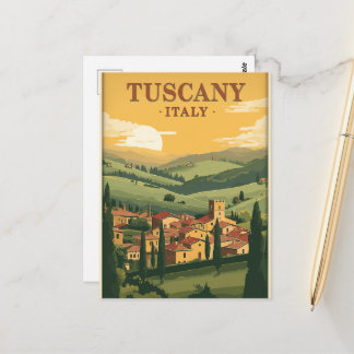 ヴィンテージ旅行トスカーナイタリアレトロ風景 ポストカード