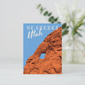 ヴィンテージ旅行ハイキング聖ジョージ・ユタ岩層 ポストカード (スタンド正面)