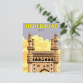 ヴィンテージ旅行ハイデラバードIndiaパキスタン休暇 ポストカード (スタンド正面)