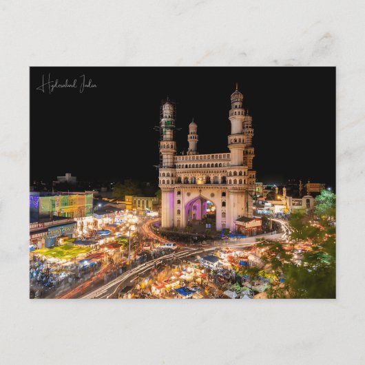 ヴィンテージ旅行ハイデラバードIndiaパキスタン休暇 ポストカード (正面)