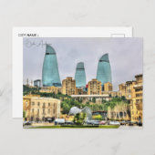 ヴィンテージ旅行バクアゼルバイジャンシティキャッスル ポストカード (正面/裏面)