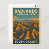 ヴィンテージ旅行バッドランズナショナルパークサウスダコタ ポストカード (正面/裏面)