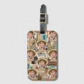 ヴィンテージ旅行パターカスタムンの写真と名前 ラゲッジタグ (正面縦)