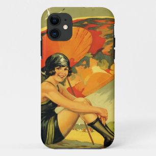 ヴィンテージ旅行ビーチポスターiPhoneカバー iPhone 11 ケース