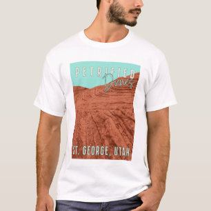 ヴィンテージ旅行ピトリファイド砂丘ユタ岩の形成 Tシャツ