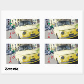 ヴィンテージ旅行フィアット500 Cinquecento，イタリア，黄 長方形シール (シート)