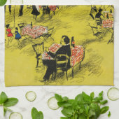 ヴィンテージ旅行フランスの緑の50年代 キッチンタオル (折り畳み)