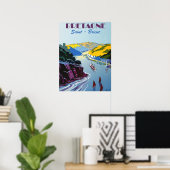 ヴィンテージ旅行フランス – ブルターニュ – サンブリューク ポスター (ホームオフィス)