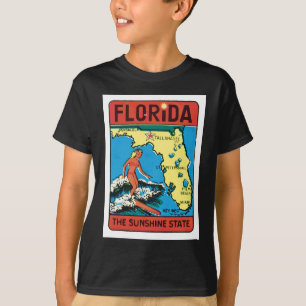 ヴィンテージ旅行フロリダFLの州のラベル Tシャツ