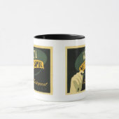 ヴィンテージ旅行ブダペストハンガリーのホテルのラベルの芸術 マグカップ (中央)