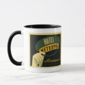 ヴィンテージ旅行ブダペストハンガリーのホテルのラベルの芸術 マグカップ (左)