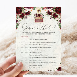 ヴィンテージ旅行ブライダルシャワーゲームオーバーアンダーカード 招待状