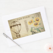 ヴィンテージ旅行ホットエアバルーンポストカードスクラップブック 長方形シール (封筒)