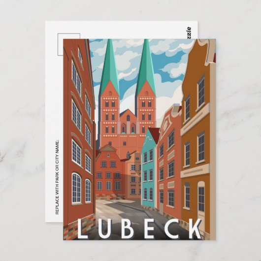 ヴィンテージ旅行ホルステンゲートルベックドイツ ポストカード (正面/裏面)