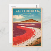 ヴィンテージ旅行ボリビアLaguna Colorada Landscape ポストカード (正面/裏面)