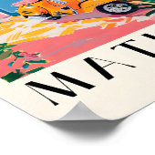 ヴィンテージ旅行ポスタイタリアンー、スクータープリント、ピンク ポスター (角)