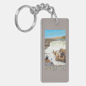 ヴィンテージ旅行ポスターを採取するCeliloの滝 キーホルダー (正面左)