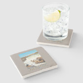 ヴィンテージ旅行ポスターを採取するCeliloの滝 ストーンコースター (横)