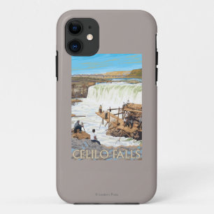 ヴィンテージ旅行ポスターを採取するCeliloの滝 iPhone 11 ケース