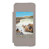 ヴィンテージ旅行ポスターを採取するCeliloの滝 Incipio iPhoneウォレットケース (フォリオ 正面)