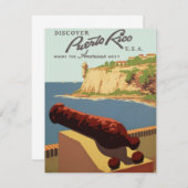 ヴィンテージ旅行ポスターアート、プエルトリコを発見！ (正面/裏面)