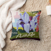 ヴィンテージ旅行ポスターアート、プエルトリコを発見！ クッション (ブランケット)