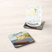 ヴィンテージ旅行ポスターアート、プエルトリコを発見! コースター (右側)