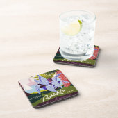 ヴィンテージ旅行ポスターアート、プエルトリコを発見! コースター (右側)