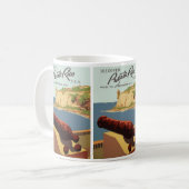 ヴィンテージ旅行ポスターアート、プエルトリコを発見! コーヒーマグカップ (正面左)