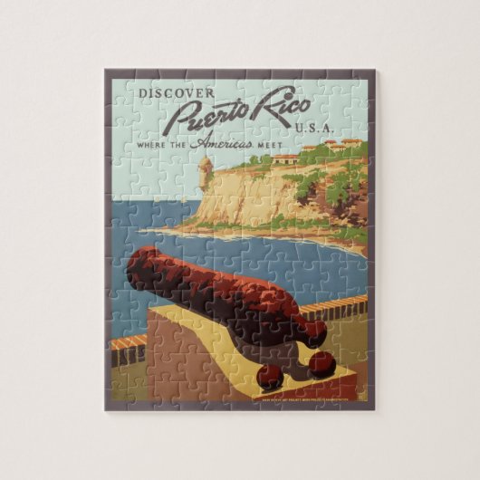 ヴィンテージ旅行ポスターアート、プエルトリコを発見！ ジグソーパズル (縦)
