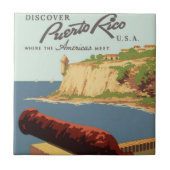 ヴィンテージ旅行ポスターアート、プエルトリコを発見! タイル (正面)