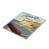 ヴィンテージ旅行ポスターアート、プエルトリコを発見！ タイル (側面)