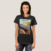 ヴィンテージ旅行ポスターアート、プエルトリコを発見！ Tシャツ (正面フル)