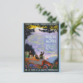 ヴィンテージ旅行ポスターアート – La Route des Alpes ポストカード (スタンド正面)