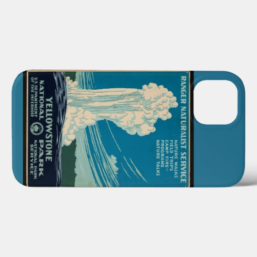 ヴィンテージ旅行ポスターイエローストーンパークオンティール（緑がかった色） Case-Mate iPhoneケース (裏面 (横))