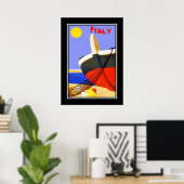 ヴィンテージ旅行ポスターイタリア ポスター (ホームオフィス)