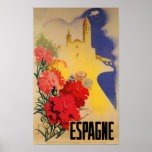 ヴィンテージ旅行ポスターエスパーニュSpain Wall Deco Art ポスター<br><div class="desc">スペインへの観光を促進するアールデコポスターの複製プリント。デジタル改装してオリジナルの色を引き出し、さらに良く、可能な限り多くの欠陥を修正。</div>