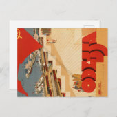 ヴィンテージ旅行ポスターオデッサ・ウクライナボート ポストカード (正面/裏面)