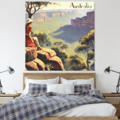 ヴィンテージ旅行ポスターオーストラリアキャニオン キャンバスプリント (インサイチュ (寝室))