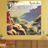 ヴィンテージ旅行ポスターオーストラリアキャニオン キャンバスプリント (インサイチュ (リビング))