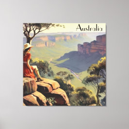 ヴィンテージ旅行ポスターオーストラリアキャニオン キャンバスプリント