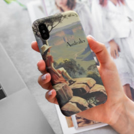 ヴィンテージ旅行ポスターオーストラリアキャニオン iPhone 11 PROケース