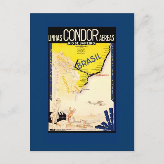 ヴィンテージ旅行ポスターカード、ポストカード ポストカード (正面)