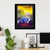 ヴィンテージ旅行ポスターギリシャ大サイズ ポスター (ホームオフィス)