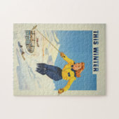 ヴィンテージ旅行ポスターサンバレーアイダホのポスター ジグソーパズル (横)