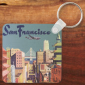 ヴィンテージ旅行ポスターサンフランシスコのケーブルカー キーホルダー (裏面)