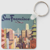 ヴィンテージ旅行ポスターサンフランシスコのケーブルカー キーホルダー (裏面)